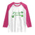 St. Patrick's Day Raglan Shirt Good Luck And Good Vibes Shamrock Coquette Bow