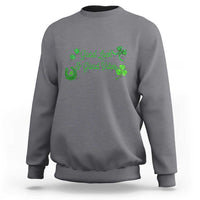St. Patrick's Day Sweatshirt Good Luck And Good Vibes Shamrock Coquette Bow
