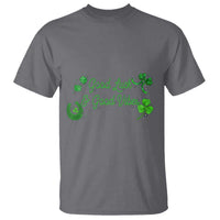 St. Patrick's Day T Shirt Good Luck And Good Vibes Shamrock Coquette Bow