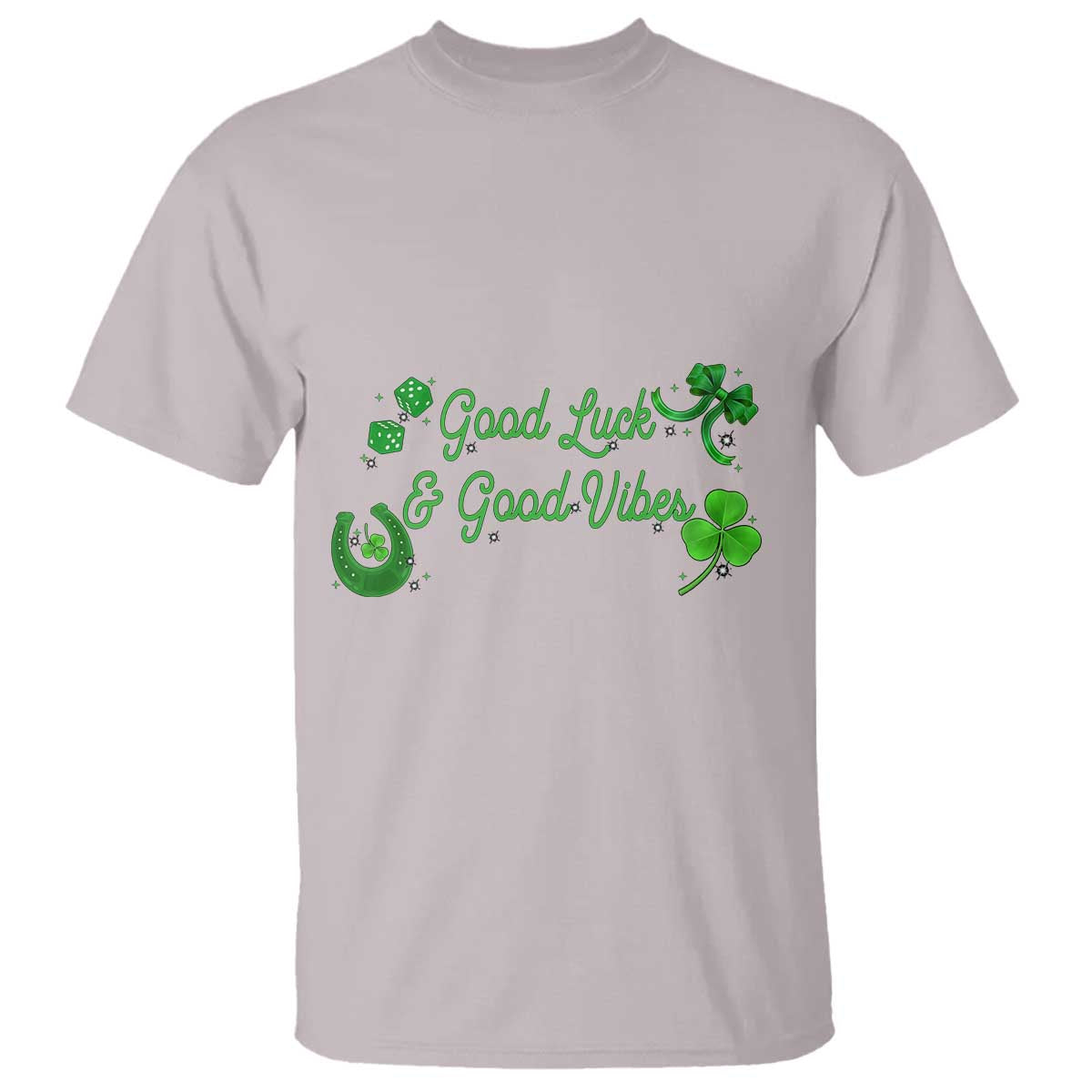 St. Patrick's Day T Shirt Good Luck And Good Vibes Shamrock Coquette Bow