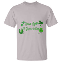 St. Patrick's Day T Shirt Good Luck And Good Vibes Shamrock Coquette Bow