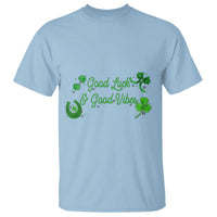 St. Patrick's Day T Shirt Good Luck And Good Vibes Shamrock Coquette Bow