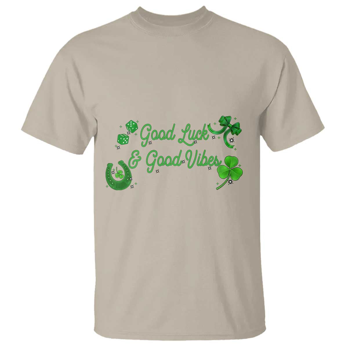 St. Patrick's Day T Shirt Good Luck And Good Vibes Shamrock Coquette Bow