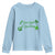 St. Patrick's Day Youth Sweatshirt Good Luck And Good Vibes Shamrock Coquette Bow