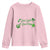 St. Patrick's Day Youth Sweatshirt Good Luck And Good Vibes Shamrock Coquette Bow