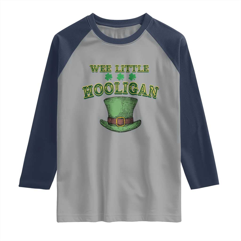 Funny St. Patrick's Day Raglan Shirt Wee Little Hooligan Shamrock Leprechaun Hat