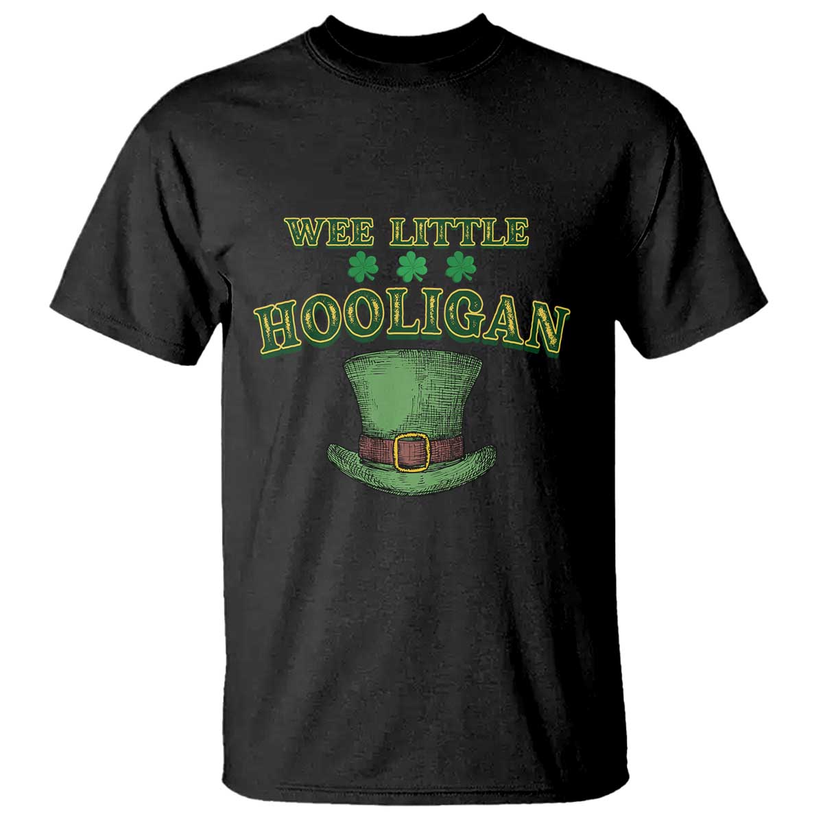 Funny St. Patrick's Day T Shirt Wee Little Hooligan Shamrock Leprechaun Hat