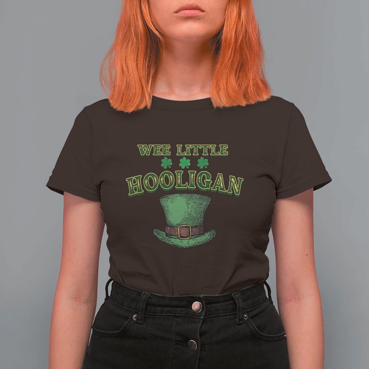 Funny St. Patrick's Day T Shirt For Women Wee Little Hooligan Shamrock Leprechaun Hat