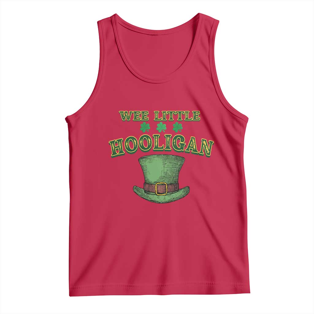 Funny St. Patrick's Day Tank Top Wee Little Hooligan Shamrock Leprechaun Hat