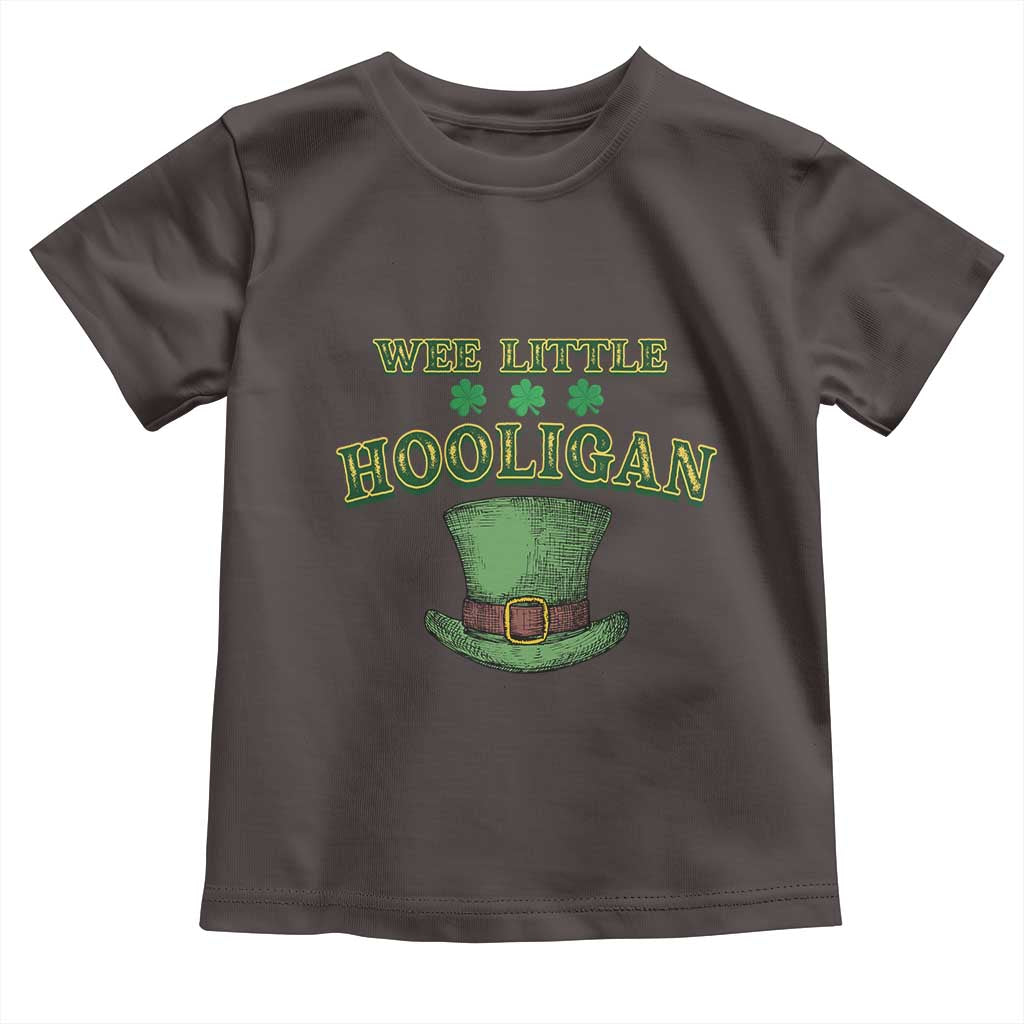Funny St. Patrick's Day Toddler T Shirt Wee Little Hooligan Shamrock Leprechaun Hat