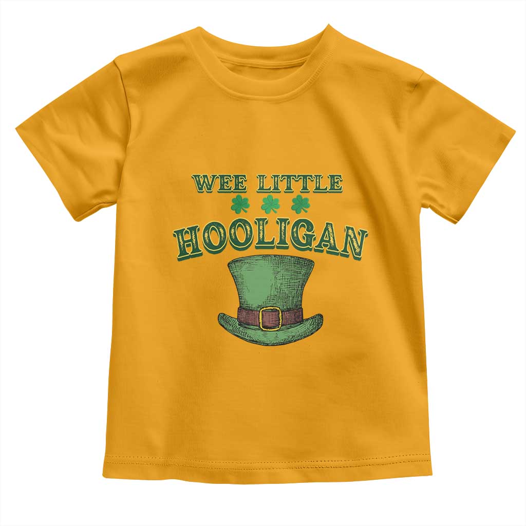 Funny St. Patrick's Day Toddler T Shirt Wee Little Hooligan Shamrock Leprechaun Hat
