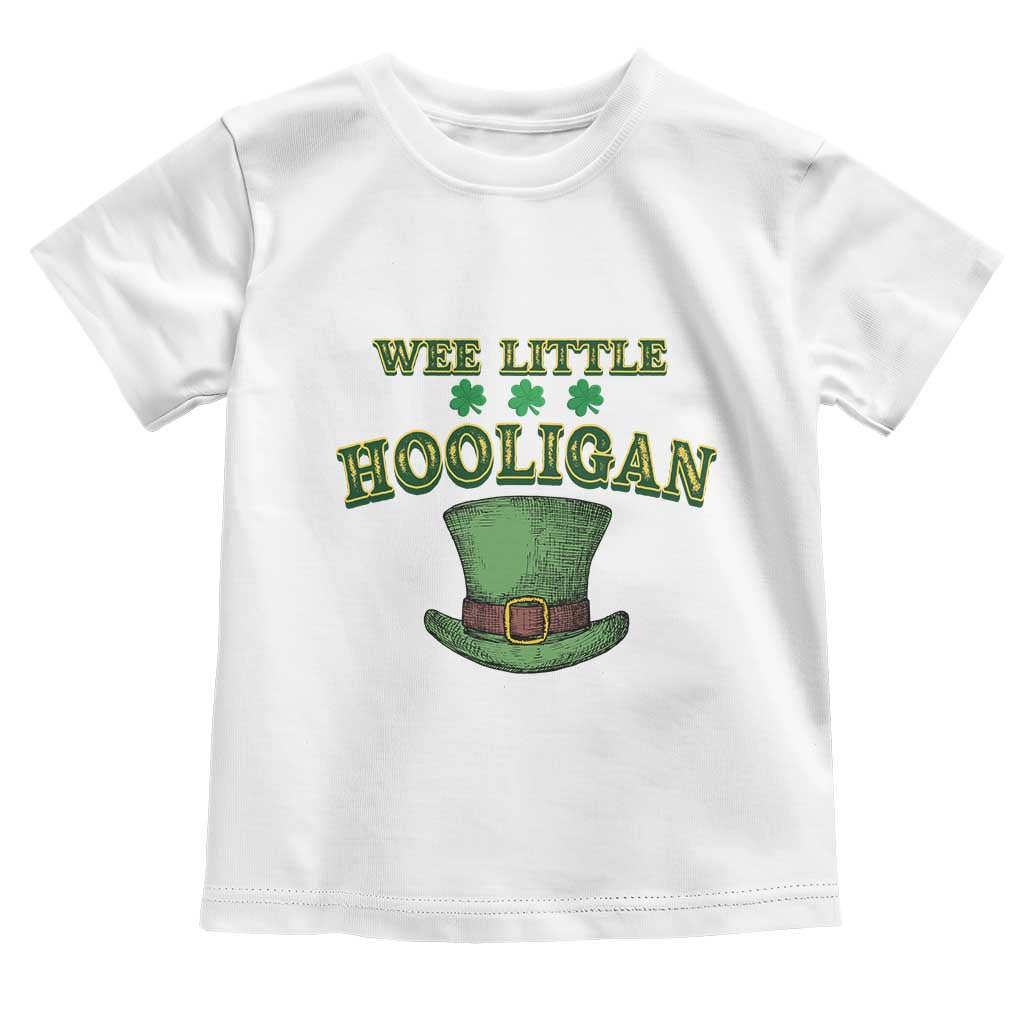 Funny St. Patrick's Day Toddler T Shirt Wee Little Hooligan Shamrock Leprechaun Hat