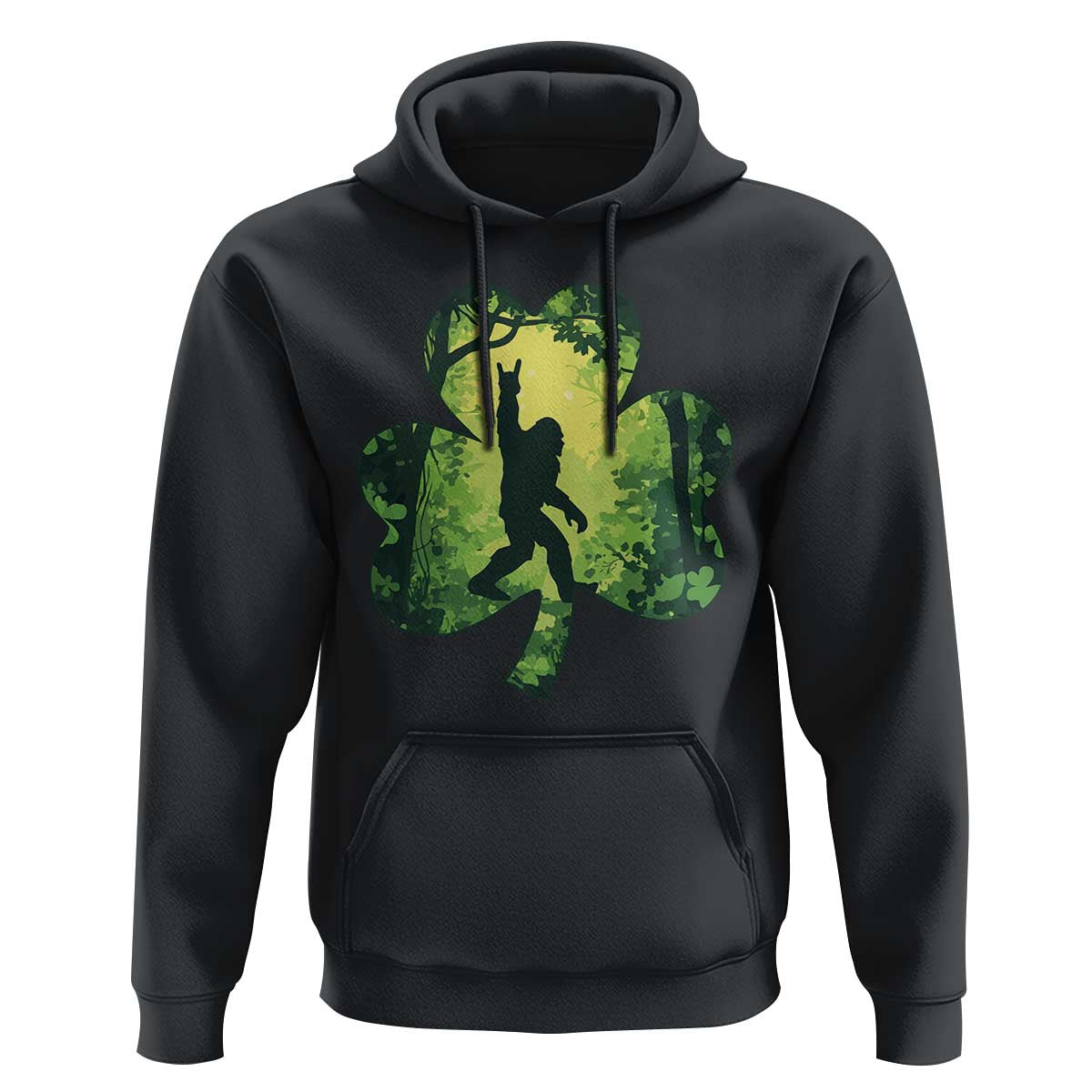 Funny St. Patrick's Day Bigfoot Hoodie Sasquatch Shamrock Irish