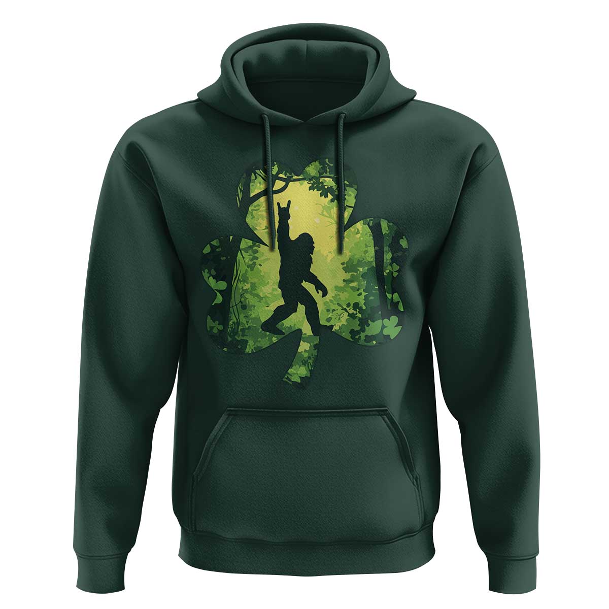 Funny St. Patrick's Day Bigfoot Hoodie Sasquatch Shamrock Irish
