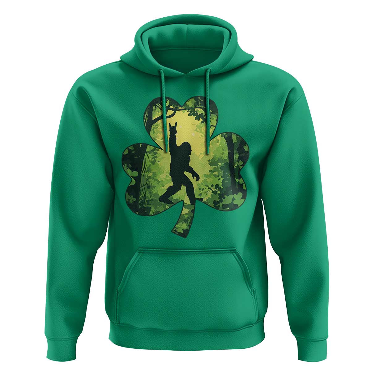 Funny St. Patrick's Day Bigfoot Hoodie Sasquatch Shamrock Irish