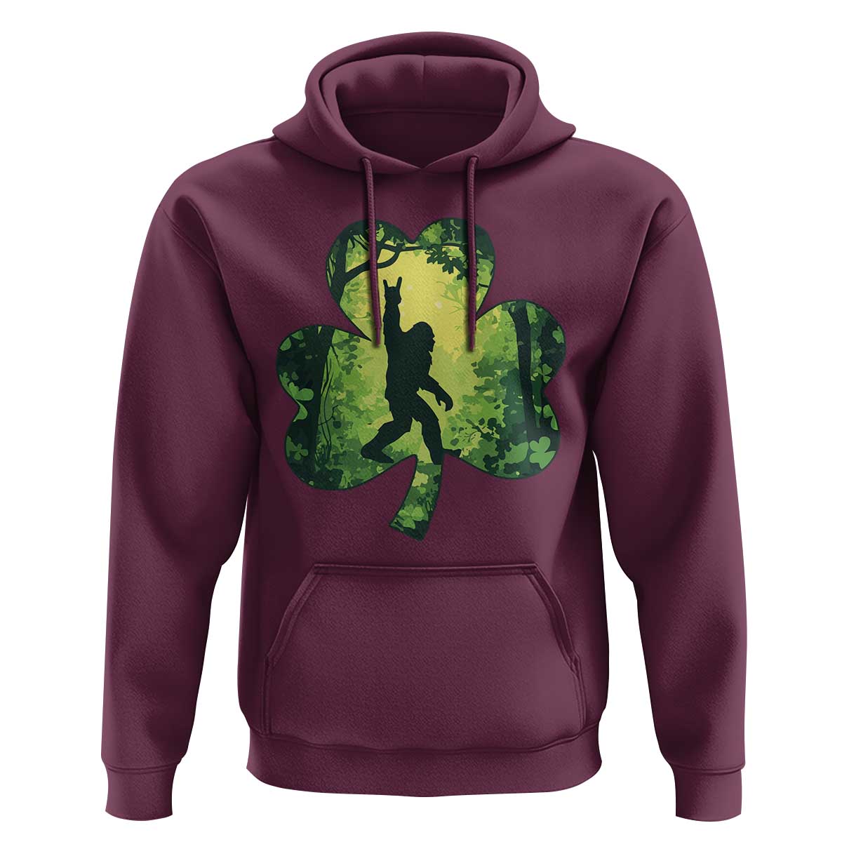 Funny St. Patrick's Day Bigfoot Hoodie Sasquatch Shamrock Irish