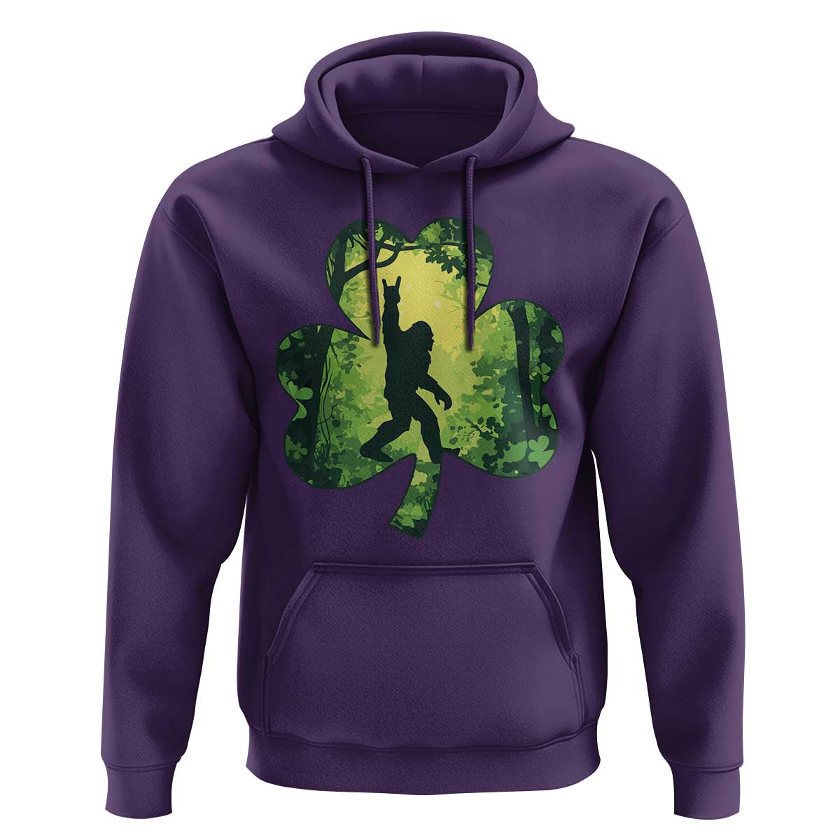 Funny St. Patrick's Day Bigfoot Hoodie Sasquatch Shamrock Irish