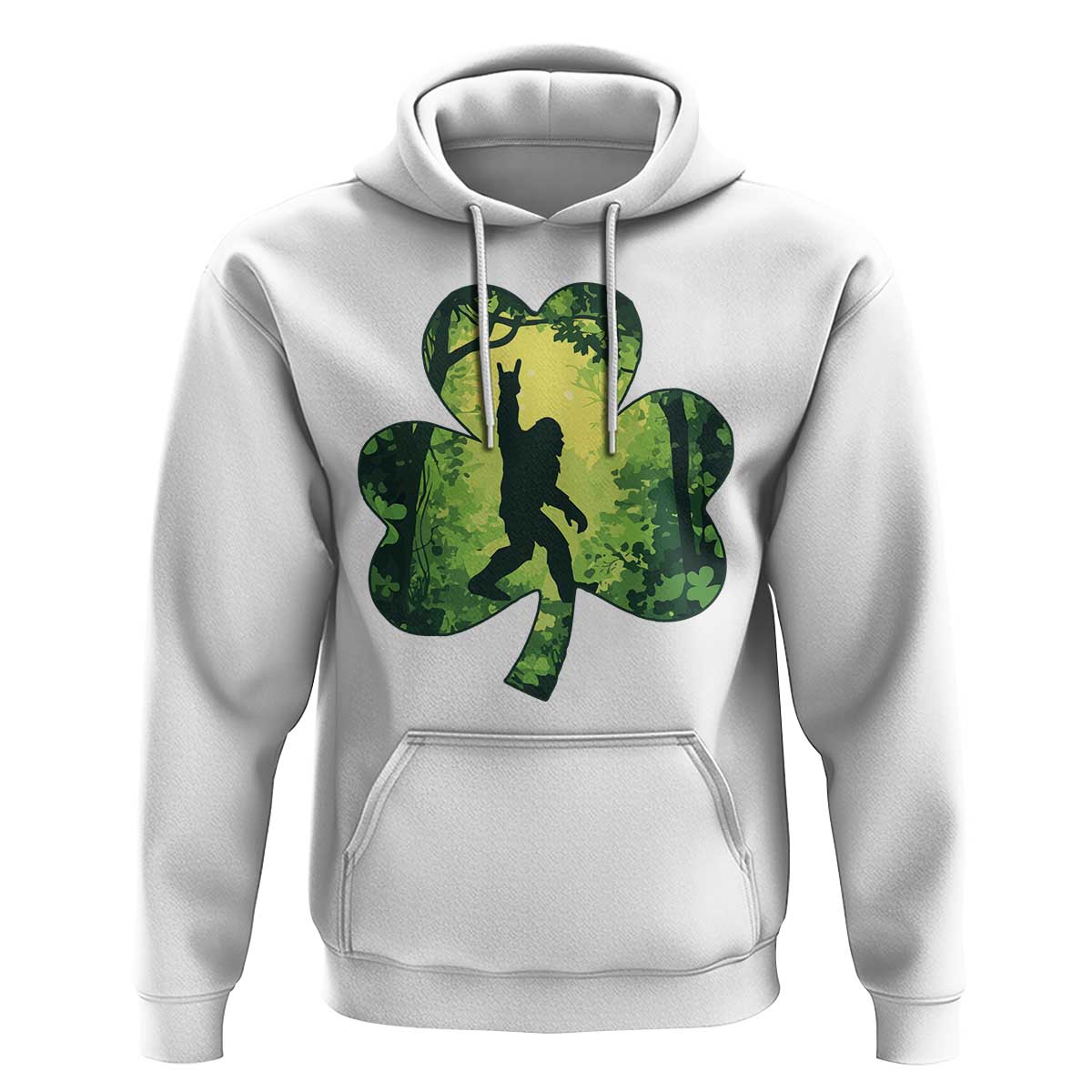 Funny St. Patrick's Day Bigfoot Hoodie Sasquatch Shamrock Irish