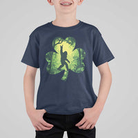 Funny St. Patrick's Day Bigfoot T Shirt For Kid Sasquatch Shamrock Irish