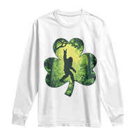 Funny St. Patrick's Day Bigfoot Long Sleeve Shirt Sasquatch Shamrock Irish