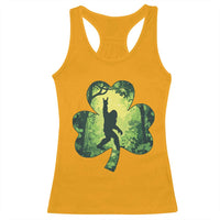 Funny St. Patrick's Day Bigfoot Racerback Tank Top Sasquatch Shamrock Irish