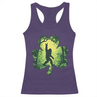Funny St. Patrick's Day Bigfoot Racerback Tank Top Sasquatch Shamrock Irish