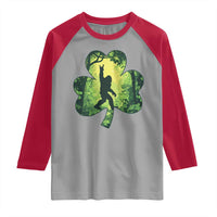 Funny St. Patrick's Day Bigfoot Raglan Shirt Sasquatch Shamrock Irish