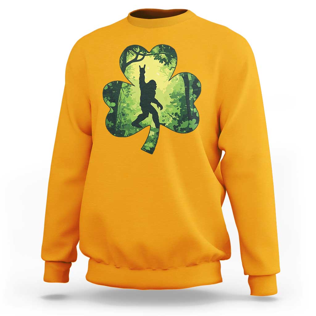 Funny St. Patrick's Day Bigfoot Sweatshirt Sasquatch Shamrock Irish