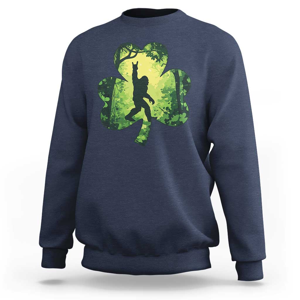 Funny St. Patrick's Day Bigfoot Sweatshirt Sasquatch Shamrock Irish