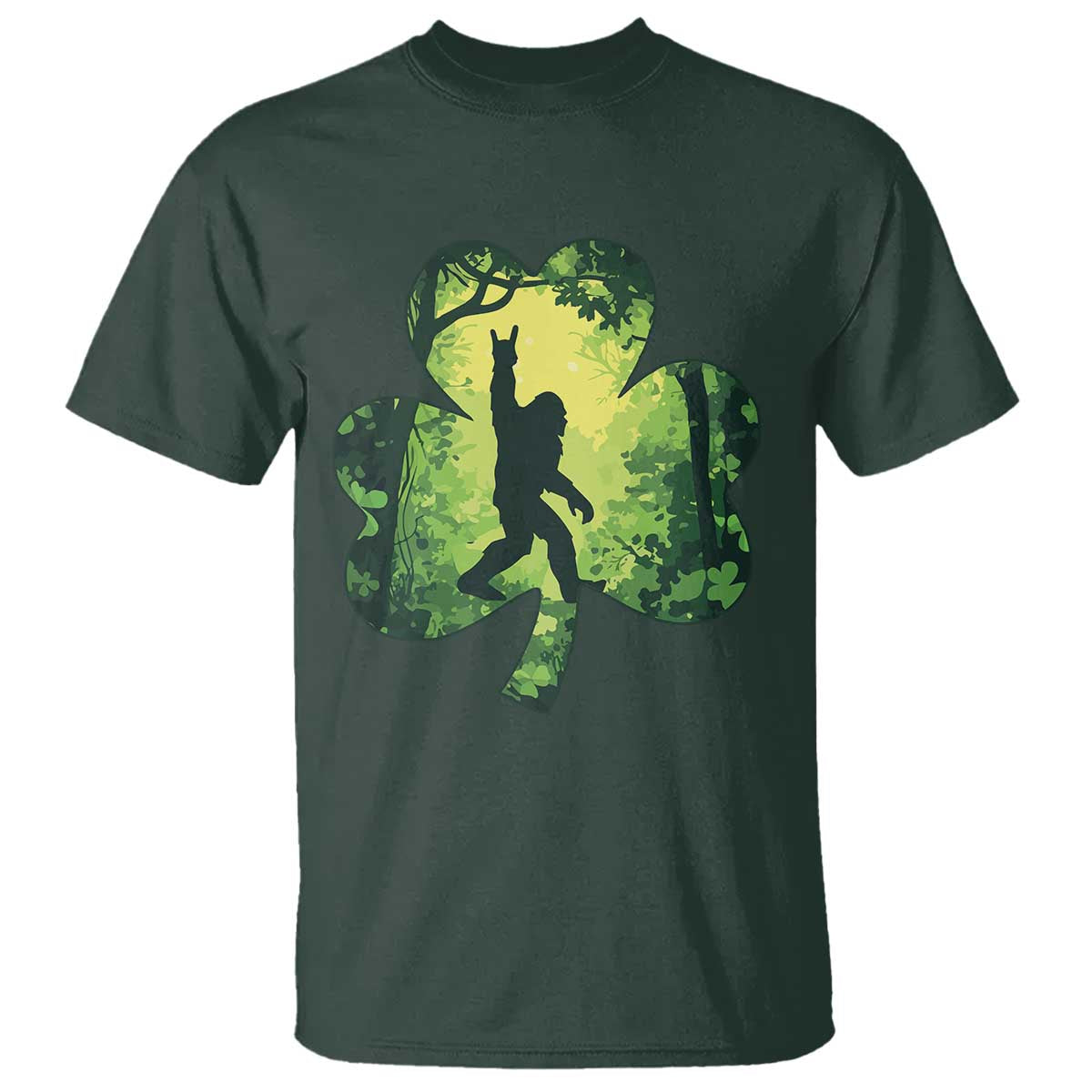 Funny St. Patrick's Day Bigfoot T Shirt Sasquatch Shamrock Irish