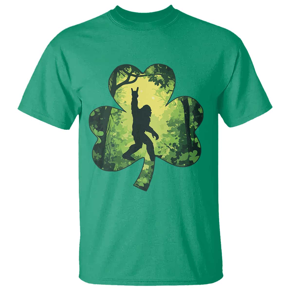 Funny St. Patrick's Day Bigfoot T Shirt Sasquatch Shamrock Irish