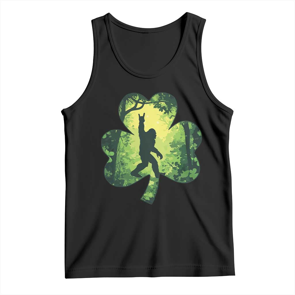 Funny St. Patrick's Day Bigfoot Tank Top Sasquatch Shamrock Irish