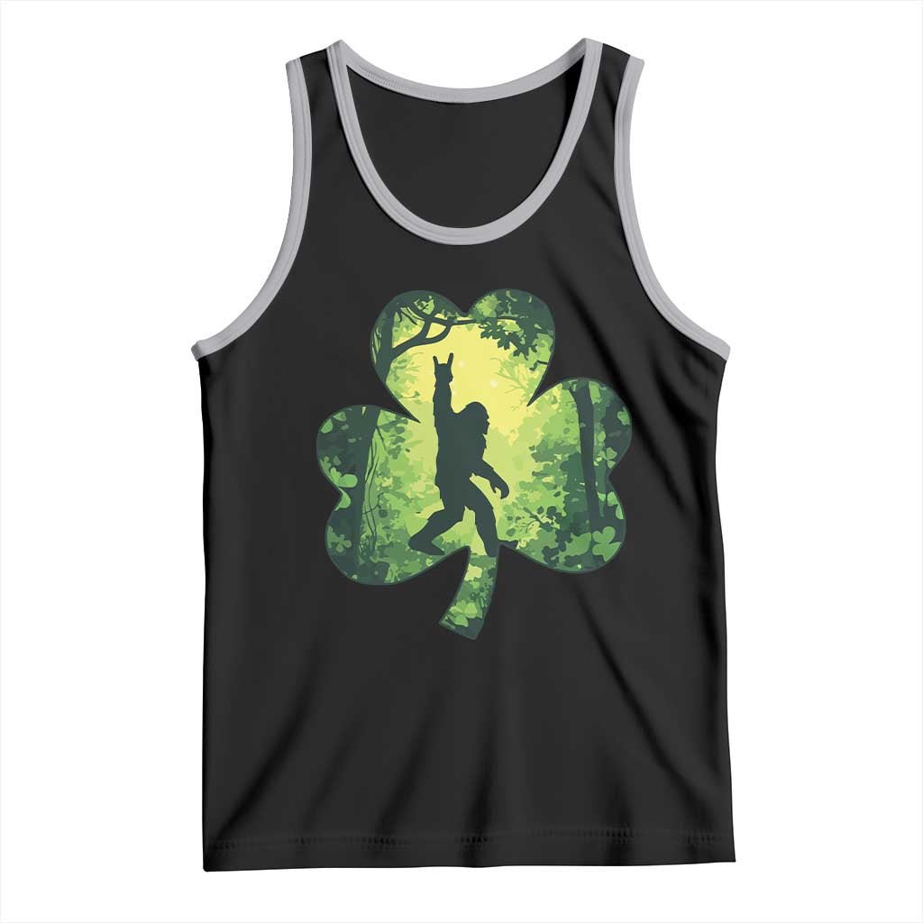 Funny St. Patrick's Day Bigfoot Tank Top Sasquatch Shamrock Irish