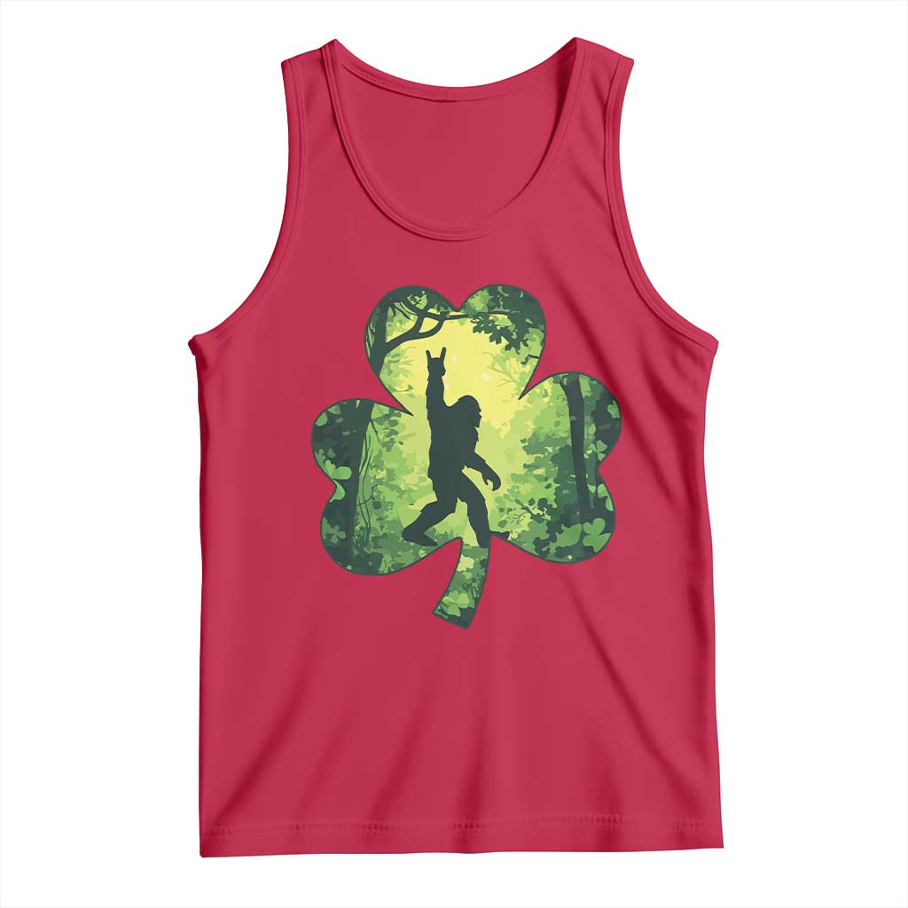Funny St. Patrick's Day Bigfoot Tank Top Sasquatch Shamrock Irish