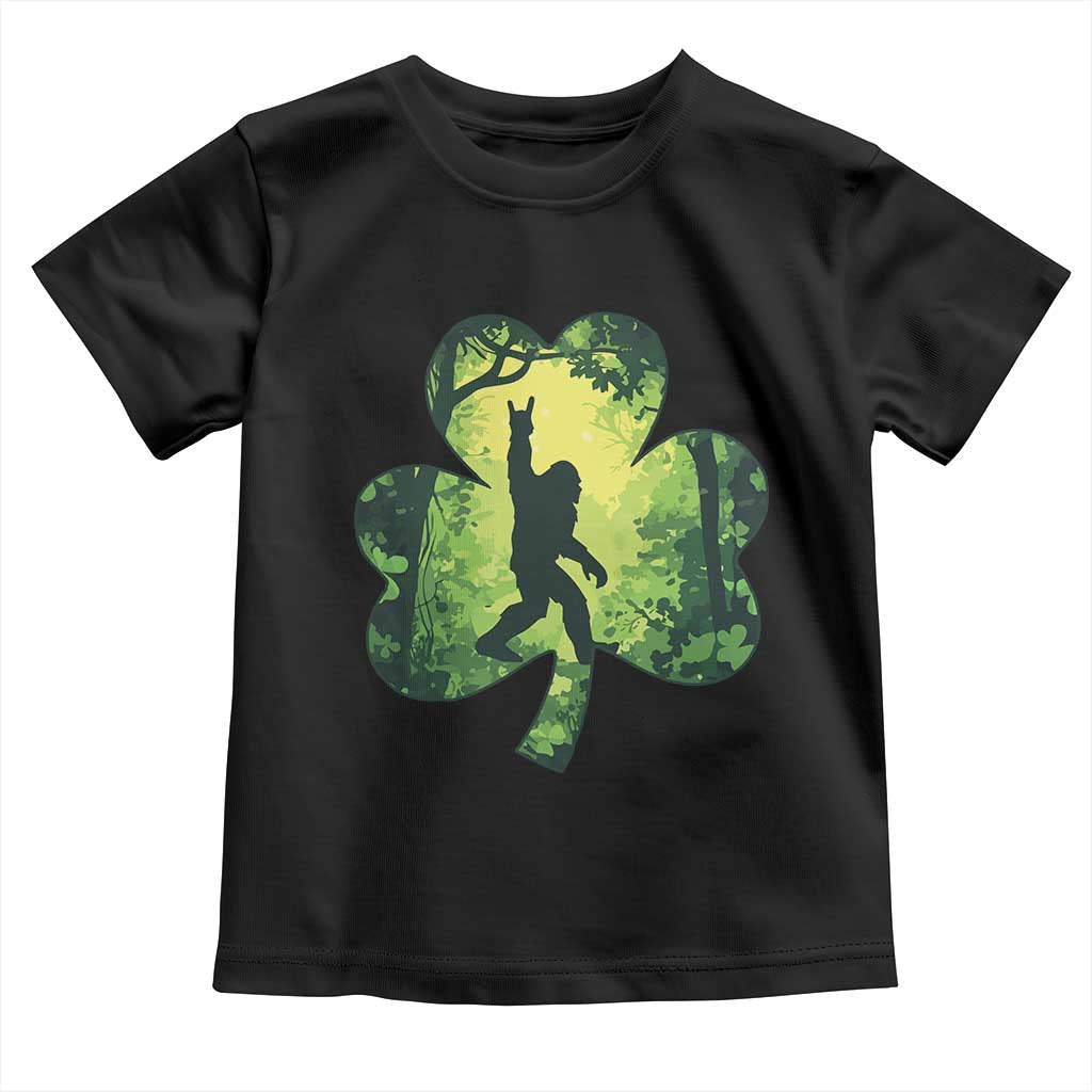 Funny St. Patrick's Day Bigfoot Toddler T Shirt Sasquatch Shamrock Irish