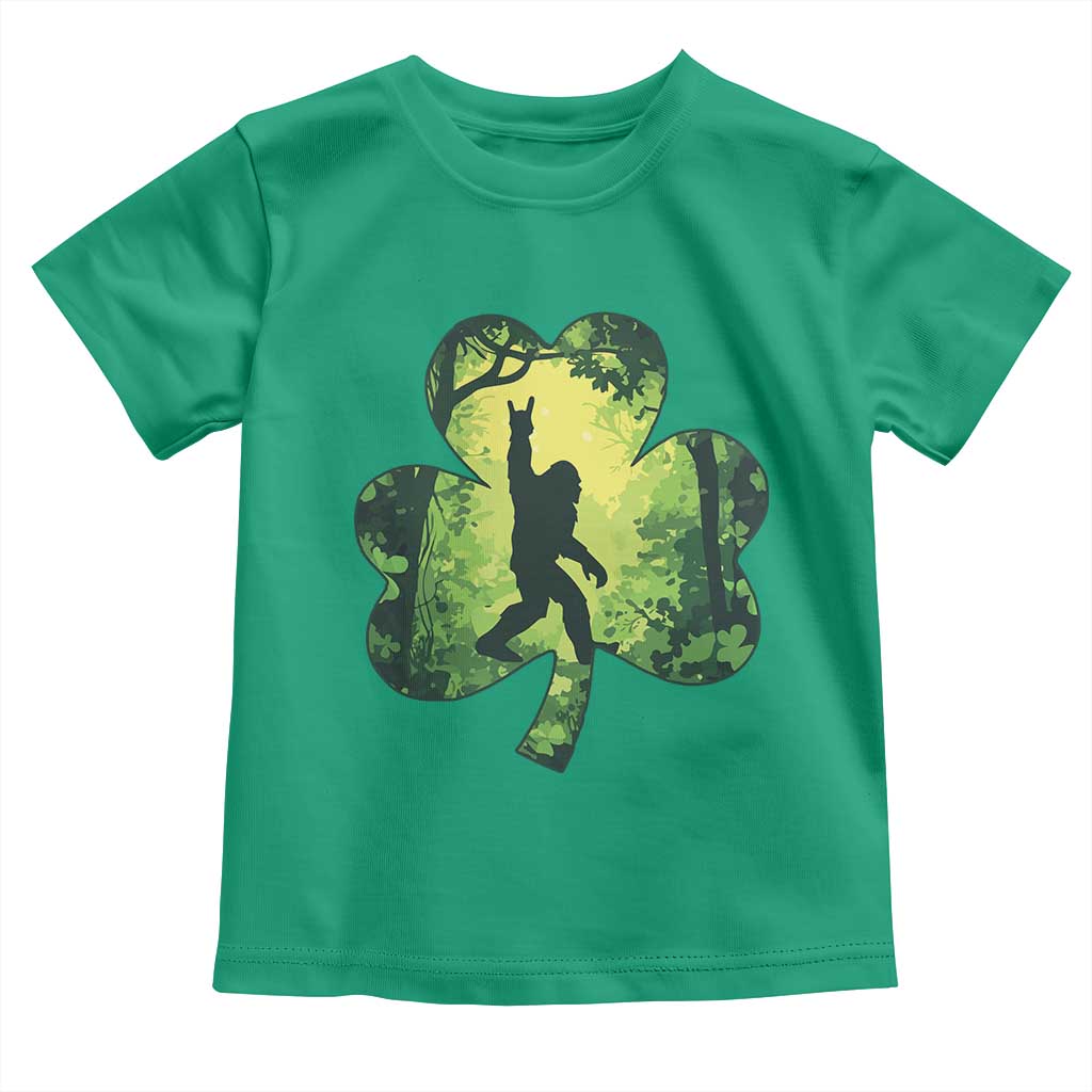 Funny St. Patrick's Day Bigfoot Toddler T Shirt Sasquatch Shamrock Irish