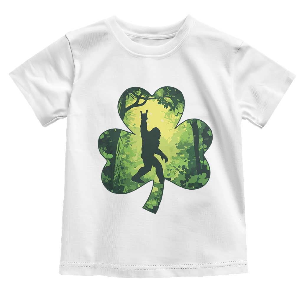 Funny St. Patrick's Day Bigfoot Toddler T Shirt Sasquatch Shamrock Irish