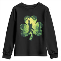 Funny St. Patrick's Day Bigfoot Youth Sweatshirt Sasquatch Shamrock Irish
