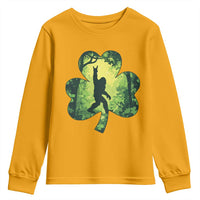 Funny St. Patrick's Day Bigfoot Youth Sweatshirt Sasquatch Shamrock Irish