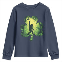 Funny St. Patrick's Day Bigfoot Youth Sweatshirt Sasquatch Shamrock Irish