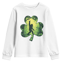 Funny St. Patrick's Day Bigfoot Youth Sweatshirt Sasquatch Shamrock Irish