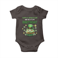 Funny St. Patrick's Day And Birthday Baby Onesie Shamrock Cupcake Leprechaun