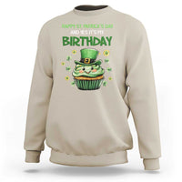Funny St. Patrick's Day And Birthday Sweatshirt Shamrock Cupcake Leprechaun
