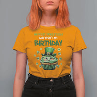 Funny St. Patrick's Day And Birthday T Shirt For Women Shamrock Cupcake Leprechaun