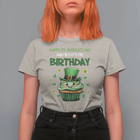 Funny St. Patrick's Day And Birthday T Shirt For Women Shamrock Cupcake Leprechaun