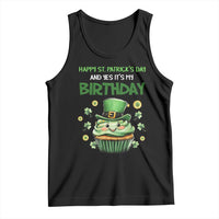 Funny St. Patrick's Day And Birthday Tank Top Shamrock Cupcake Leprechaun
