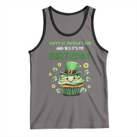 Funny St. Patrick's Day And Birthday Tank Top Shamrock Cupcake Leprechaun