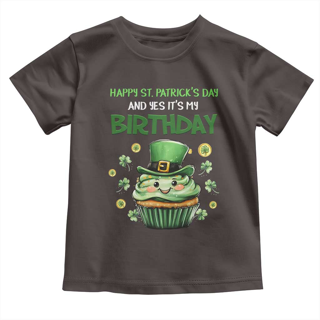 Funny St. Patrick's Day And Birthday Toddler T Shirt Shamrock Cupcake Leprechaun