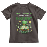 Funny St. Patrick's Day And Birthday Toddler T Shirt Shamrock Cupcake Leprechaun