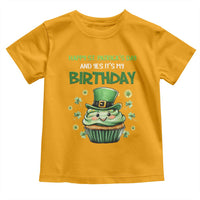 Funny St. Patrick's Day And Birthday Toddler T Shirt Shamrock Cupcake Leprechaun